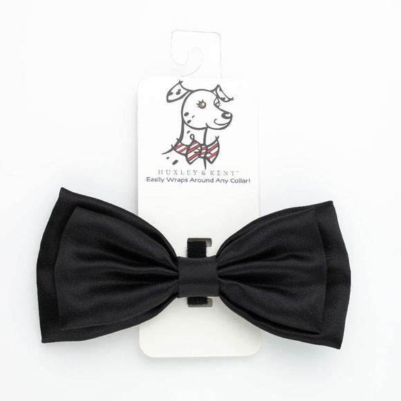 Black Satin Bow Tie by Huxley & Kent - Wiggles And Barks